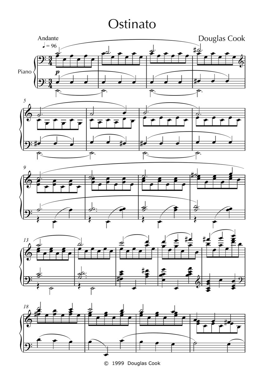 'Ostinato' for Piano Solo
